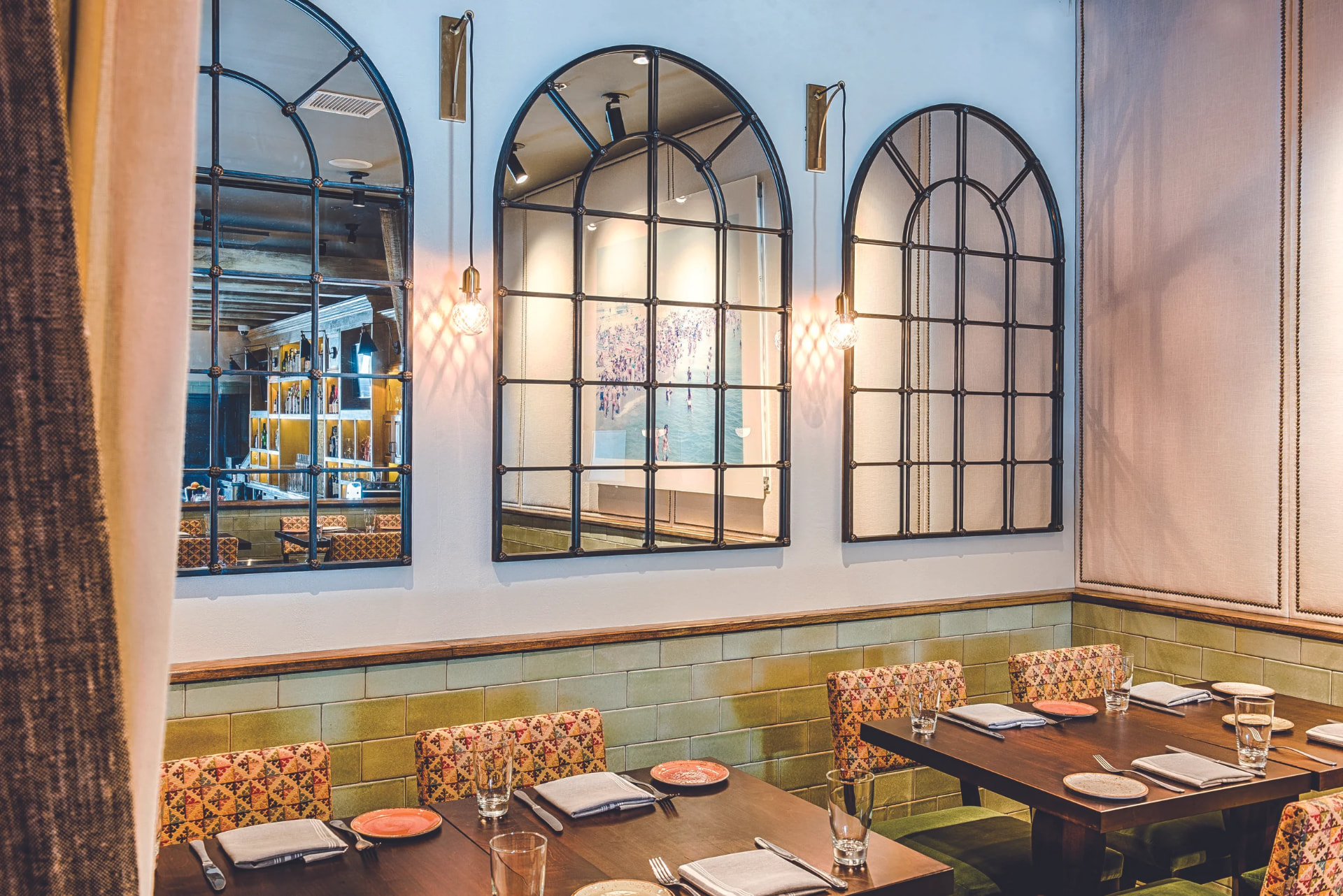 The mirrored private dining room